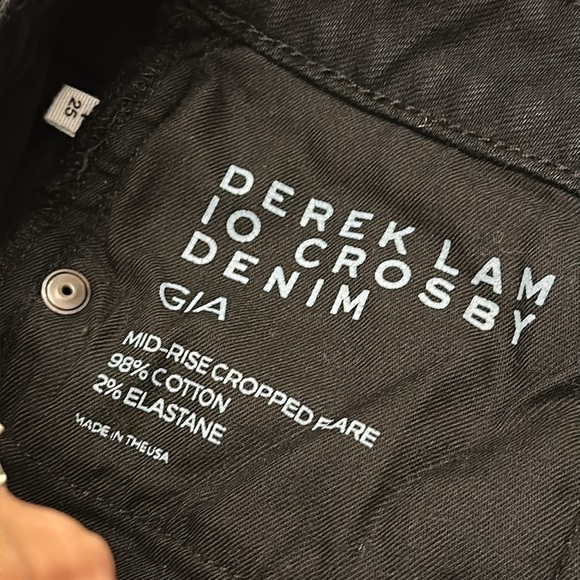 Derek Lam Gia Mid Rise Cropped Flare Jeans in Jet Black Size 25. Raw hem - Picture 12 of 16